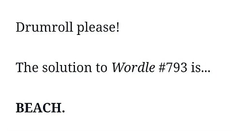 WORDLE #793 TODAY IS BEACH !!! -- FRANSISCA OFFICIAL