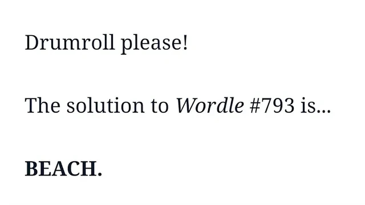 WORDLE #793 TODAY IS BEACH !!! -- FRANSISCA OFFICIAL