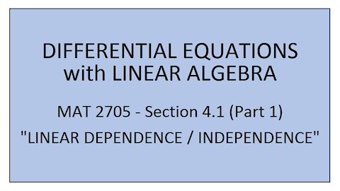 MAT 2705 - Section 4.1 (Part 1)