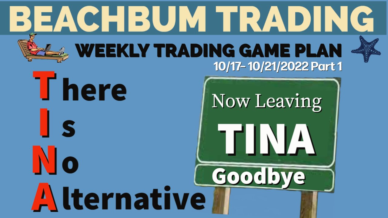 Goodbye TINA (There Is No Alternative To Stocks) | [Weekly Trading Game Plan] 10/17– 10/21/22 | Par