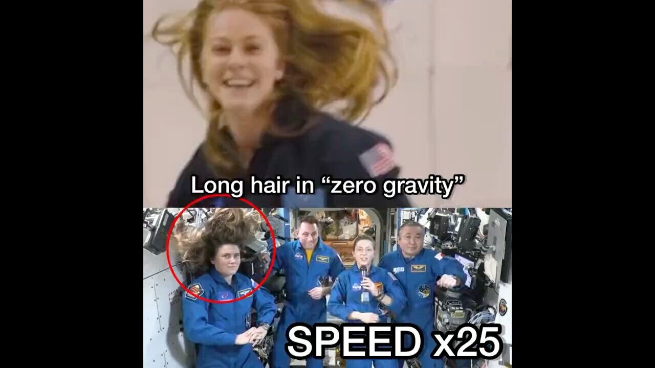 Long hair in zero gravity Vs NASA hair spray