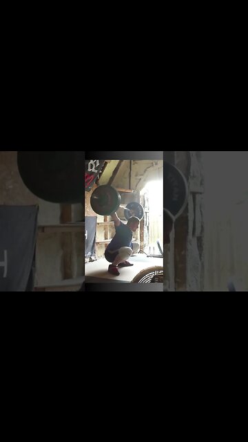 100 kg / 220 lb - Hang Snatch Double - Weightlifting Training