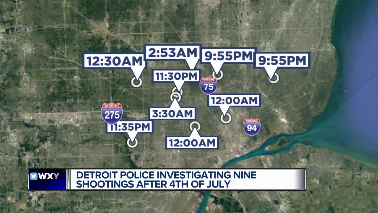 Detroit police investigating 9 shootings after 4th of July