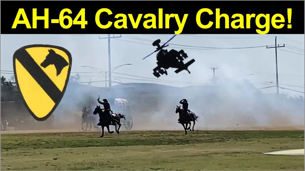 AH-64 ● Apache Helicopter Cavalry Charge ● Horse Detachment, 1st Cav Division ● July 2023