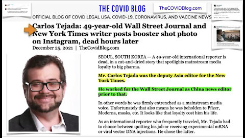 TSVN208 12.2021 Carlos Tejeda 49 Year Old Wall Street Journal And NYT Writer Dies From Moderna Booster