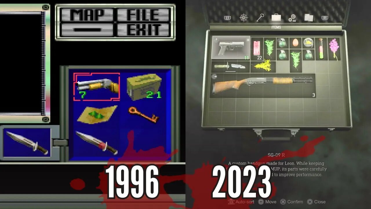 Resident Evil Inventory Evolution (1996-2023)