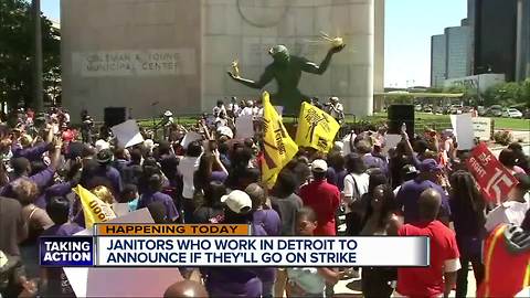 Detroit janitors to make announcement on whether they will go on strike