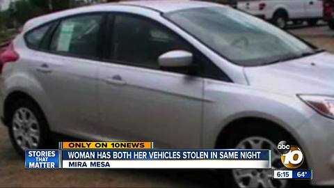 Mira Mesa woman has both her vehicles stolen in same night