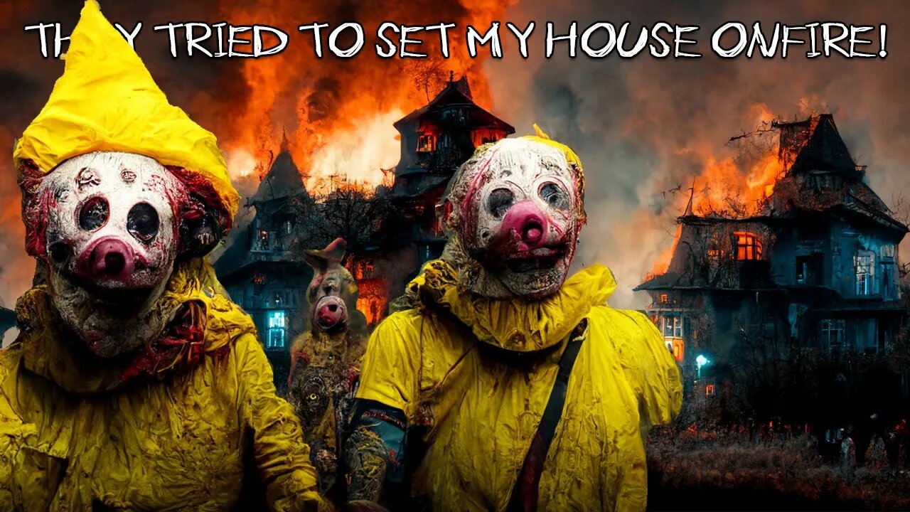 ATTACKED BY 2 HOMELESS GUYS DRESSED AS KlLLER ITCLOWNS CAUGHT THEM SETTING MY HOUSE ON FIRE!