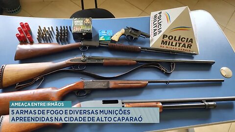 Ameaça entre Irmãos: 5 Armas de Fogo e Diversas Munições Apreendidas na Cidade de Alto Caparaó.