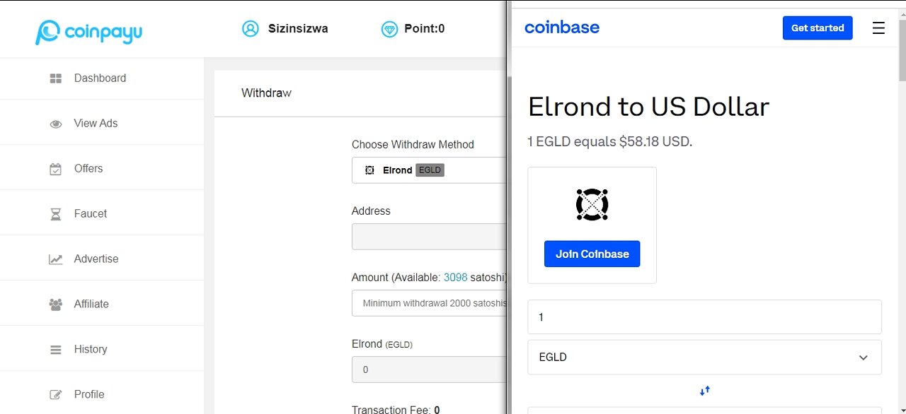 How To Get Free Elrond EGLD Cryptocurrency Paid To Click At Coinpayu And Instant Withdraw