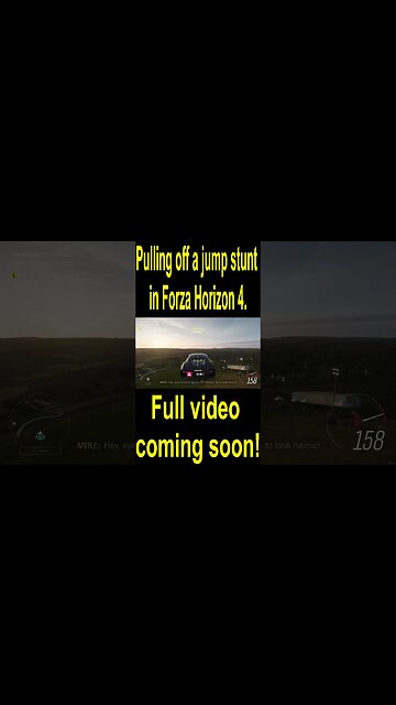 Pulling off a jump stunt in Forza Horizon 4