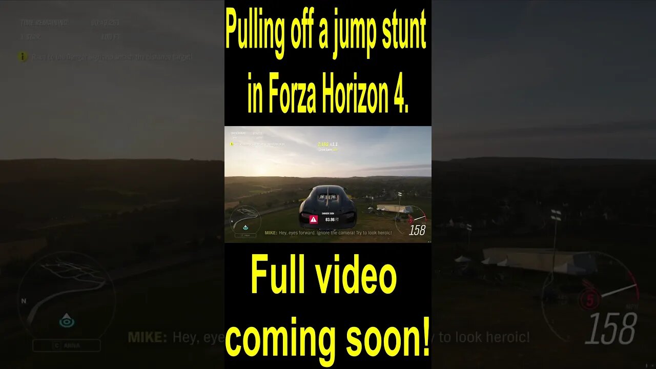 Pulling off a jump stunt in Forza Horizon 4