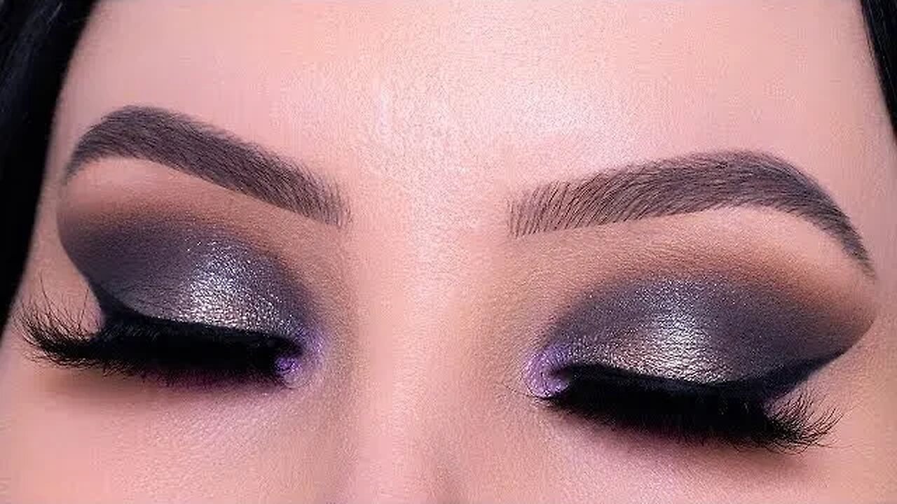 Silver & Purple Glam Smokey Eye Look Tutorial