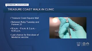 Walk-in coronavirus vaccine clinic ending at Treasure Coast Square Mall