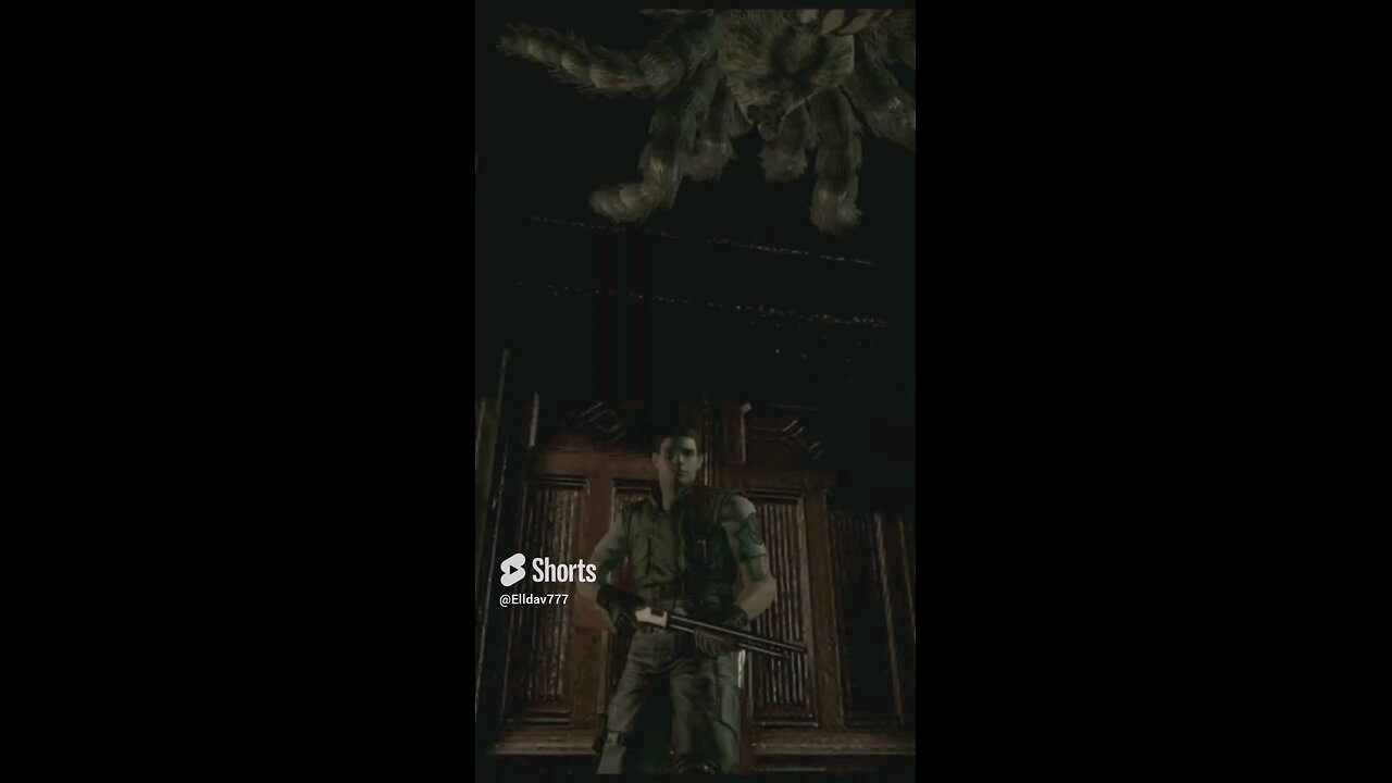 Resident Evil Remake, Iconic Moments, Giant spider above door.
