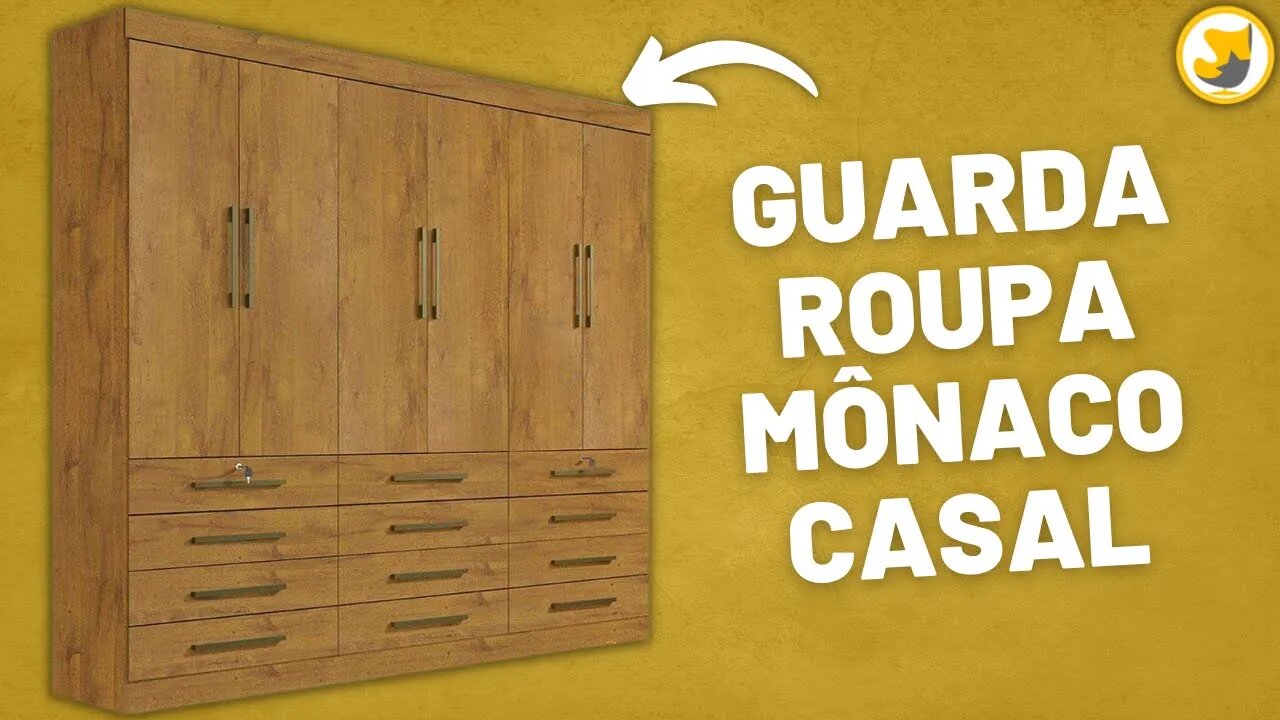 Guarda Roupa Mônaco Casal 6 Portas 12 Gavetas