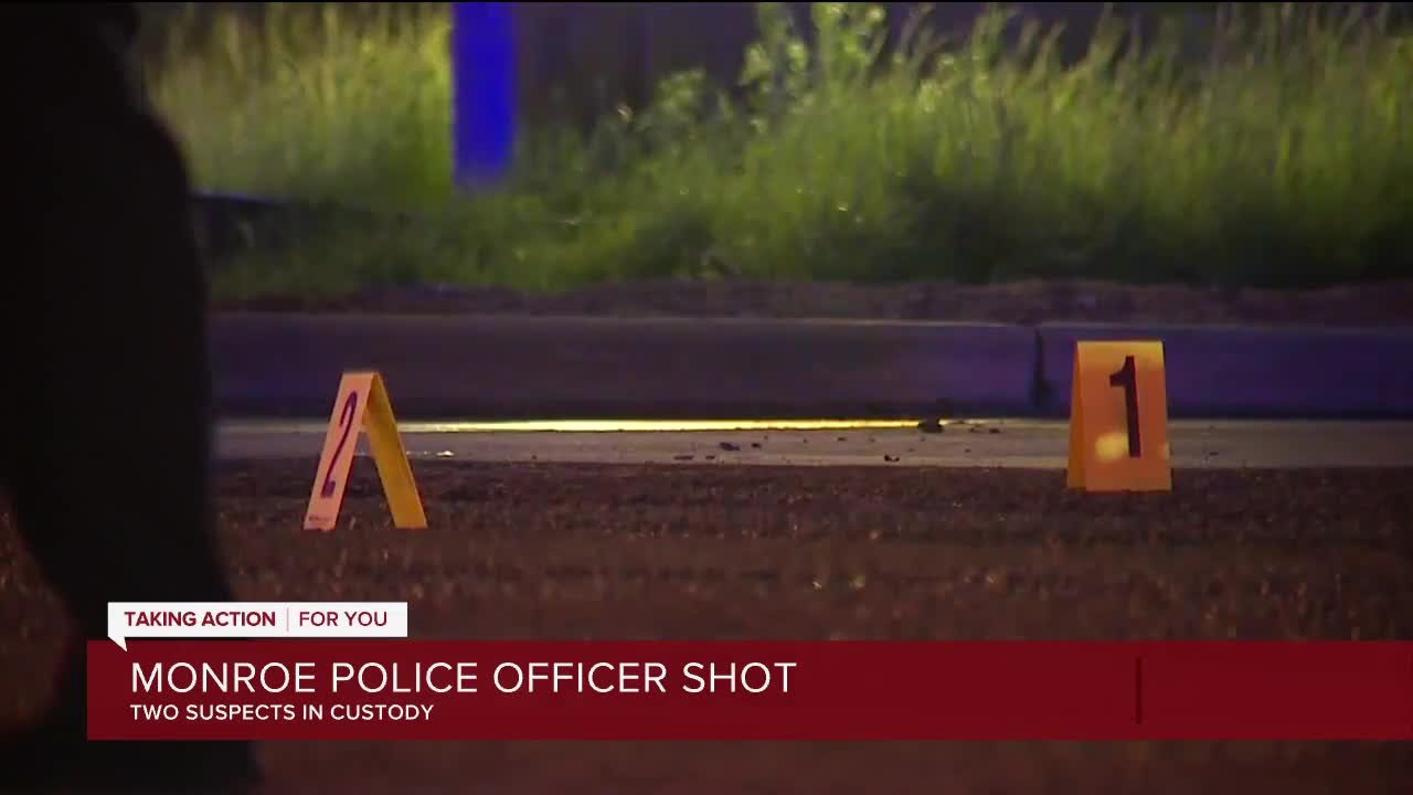 Officer shot while responding to alleged carjacking in Monroe