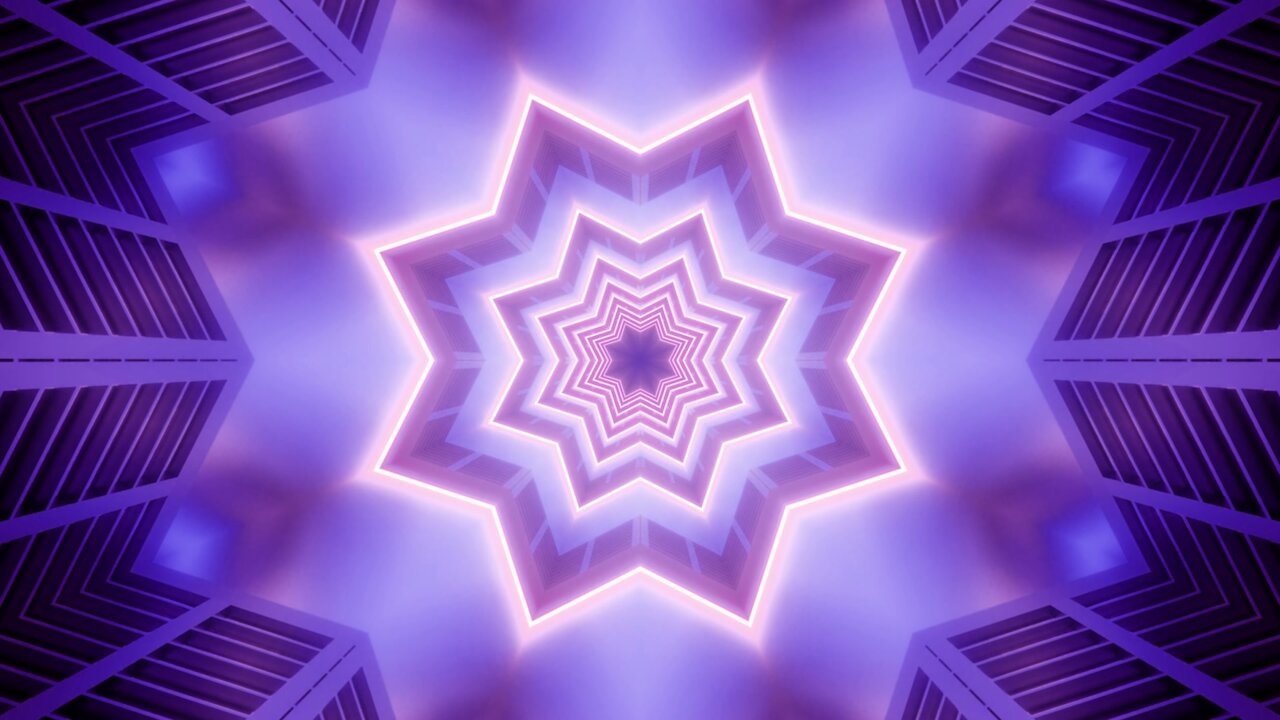 FREE background video vj loop | glowing neon star visuals