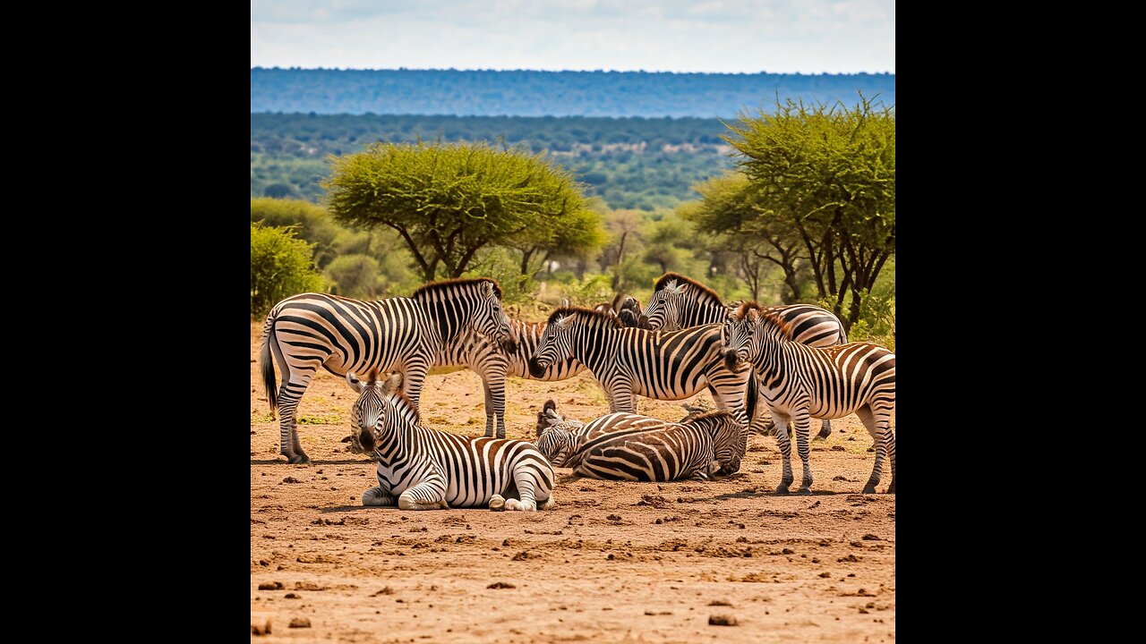 A Herd of Zebras Rest