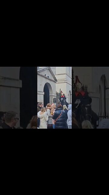 Stand back from the kings life Guard horse used to disburst large crowd #thekingsguard