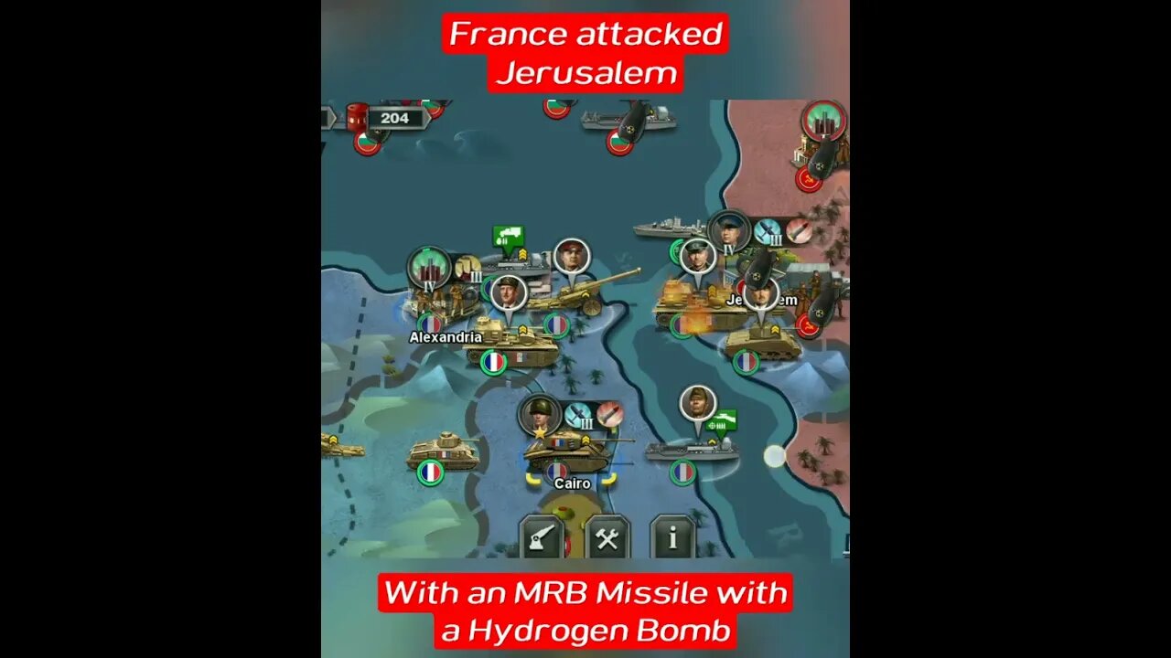 France (NATO) attacked Jerusalem with MRB Missile with Hydrogen Bomb World Conqueror 3 Game #wc3mod