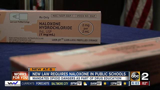 Public schools in the state are now required to stock naloxone and add opioids to drug education