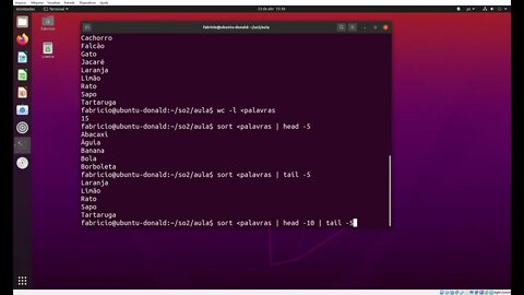 Usando o Interprador de Comandos no Linux: pipes, redirecionamentos, etc.