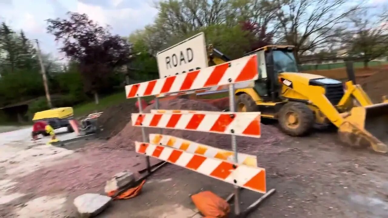 Huge Trench in my Front Yard. Water Main is Going In. Road Construction Project.