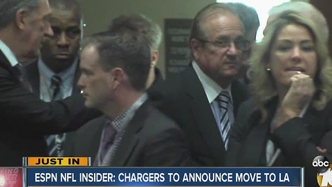 ESPN NFL Insider: Chargers to announce move to LA