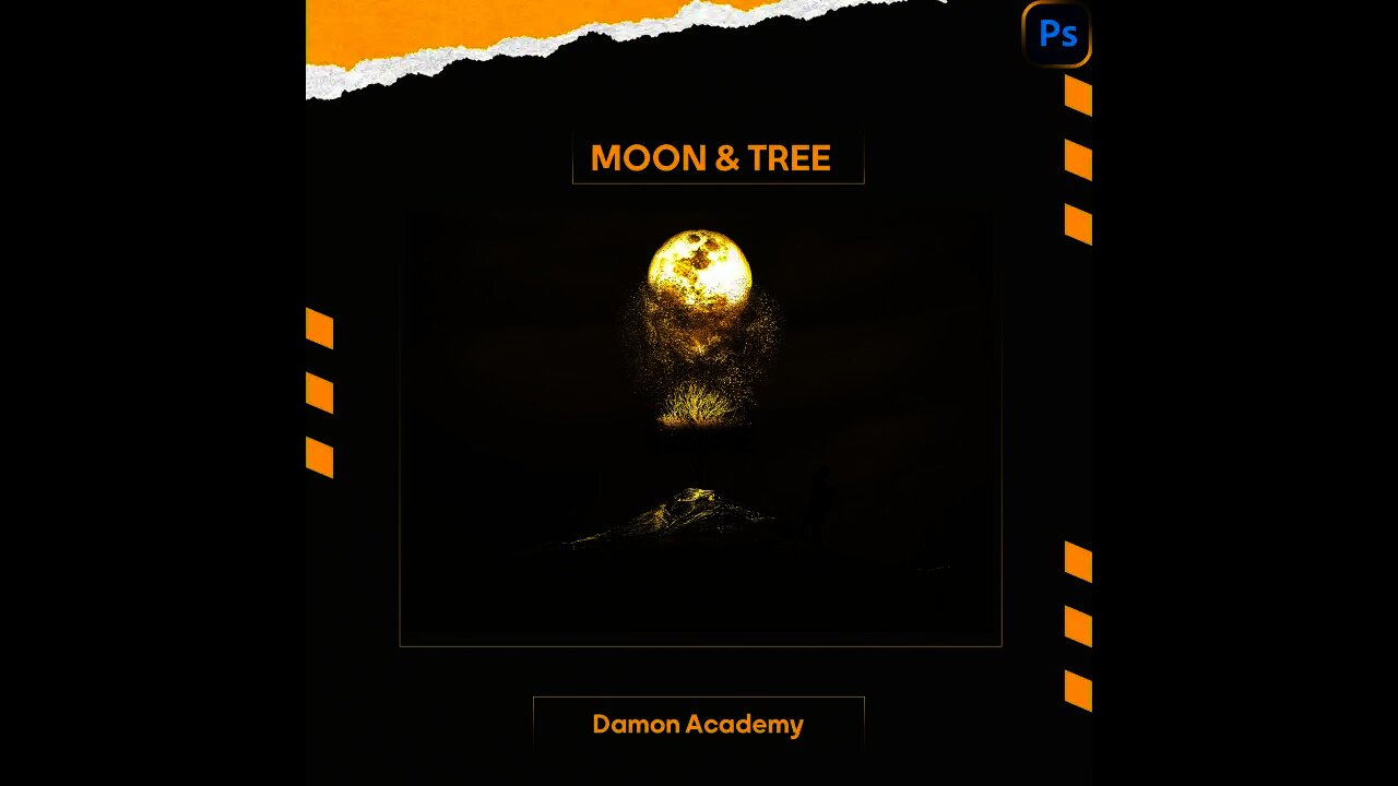 Photoshop Moon & Tree Tutorial آموزش فتوشاپ