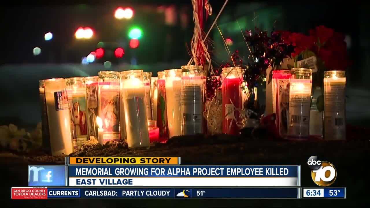 Memorial grows for security guard killed near homeless shelter