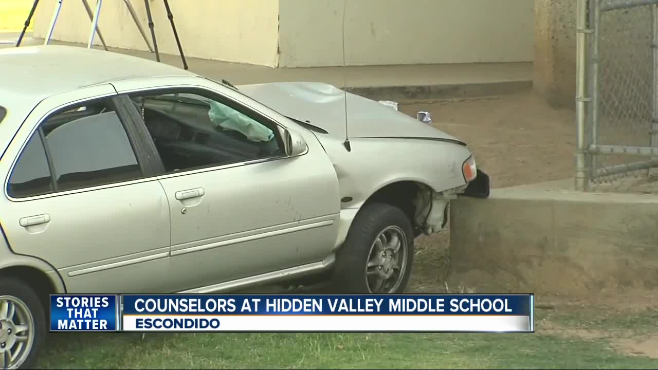 Counselors available at Escondido school after car crash on campus