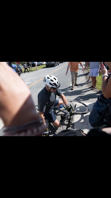 Numb Nuts Biden falls off his bicycle