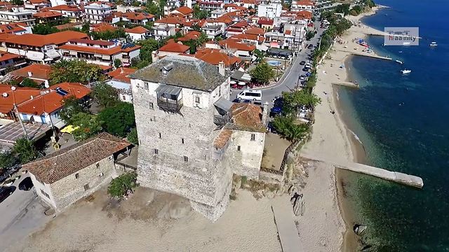 Drone Captures Gate To The Holy Mount Athos In Greece