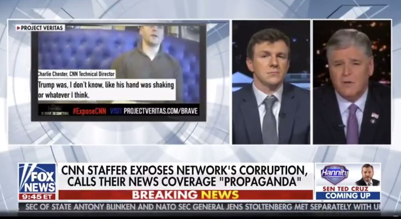 JAMES O'KEEFE JOINS SEAN HANNITY ON FOXNEWS TO DISCUSS PROJECT VERITAS' NEW #EXPOSECNN​ BOMB