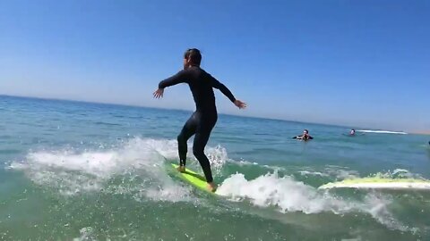 Surfing and Skimboarding WEDGE on massive HIGH TIDE