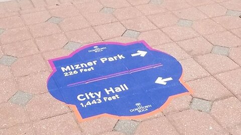 New pavement signs point the way in downtown Boca Raton