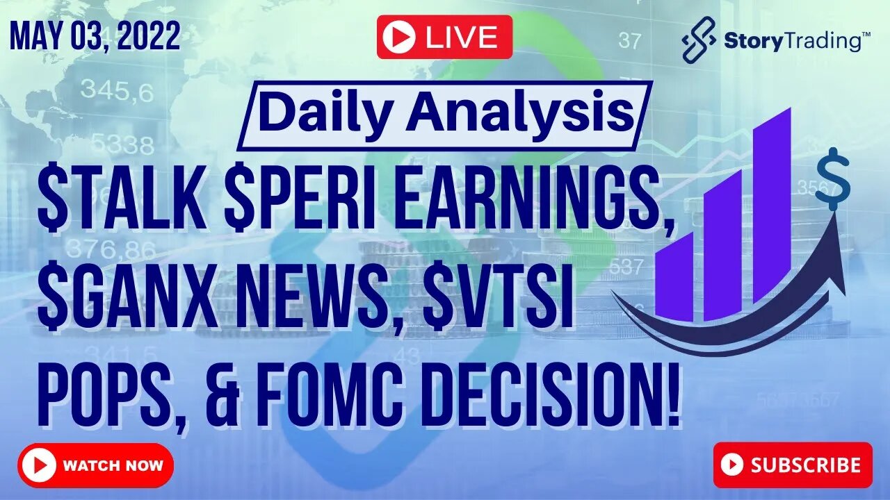 5/3/23 Daily Analysis: $TALK $PERI Earnings, $GANX News, $VTSI Pops, & FOMC Decision!