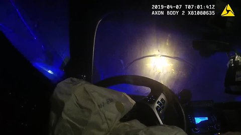 RAW: Body camera video showing crash into police crusier on I-90