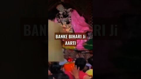 बांके बिहारी जी के करीब से दर्शन के लिए क्लिक करें l Banke Bihari Ji Aarti Darshan #shorts