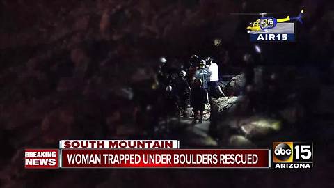 Phoenix fire crews rescue hiker trapped under boulders