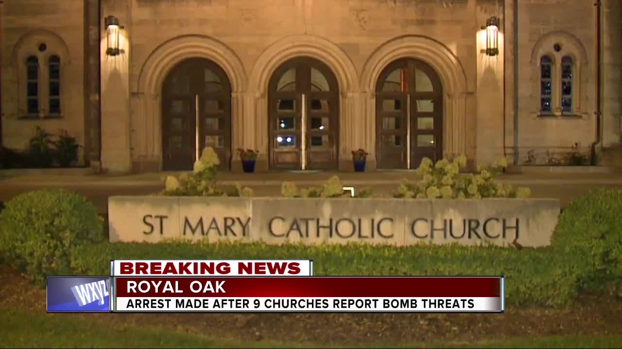 9 Royal Oak churches receive bomb threats, 33-year-old resident arrested