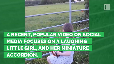 Watch Who Sprints Across Field After Girl Pumps Tune On Mini-Accordion