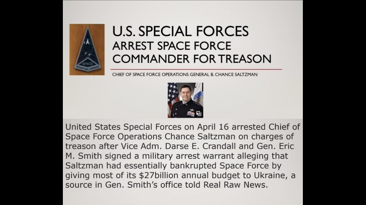 Boom! Space Force Commander Arrested for Treason