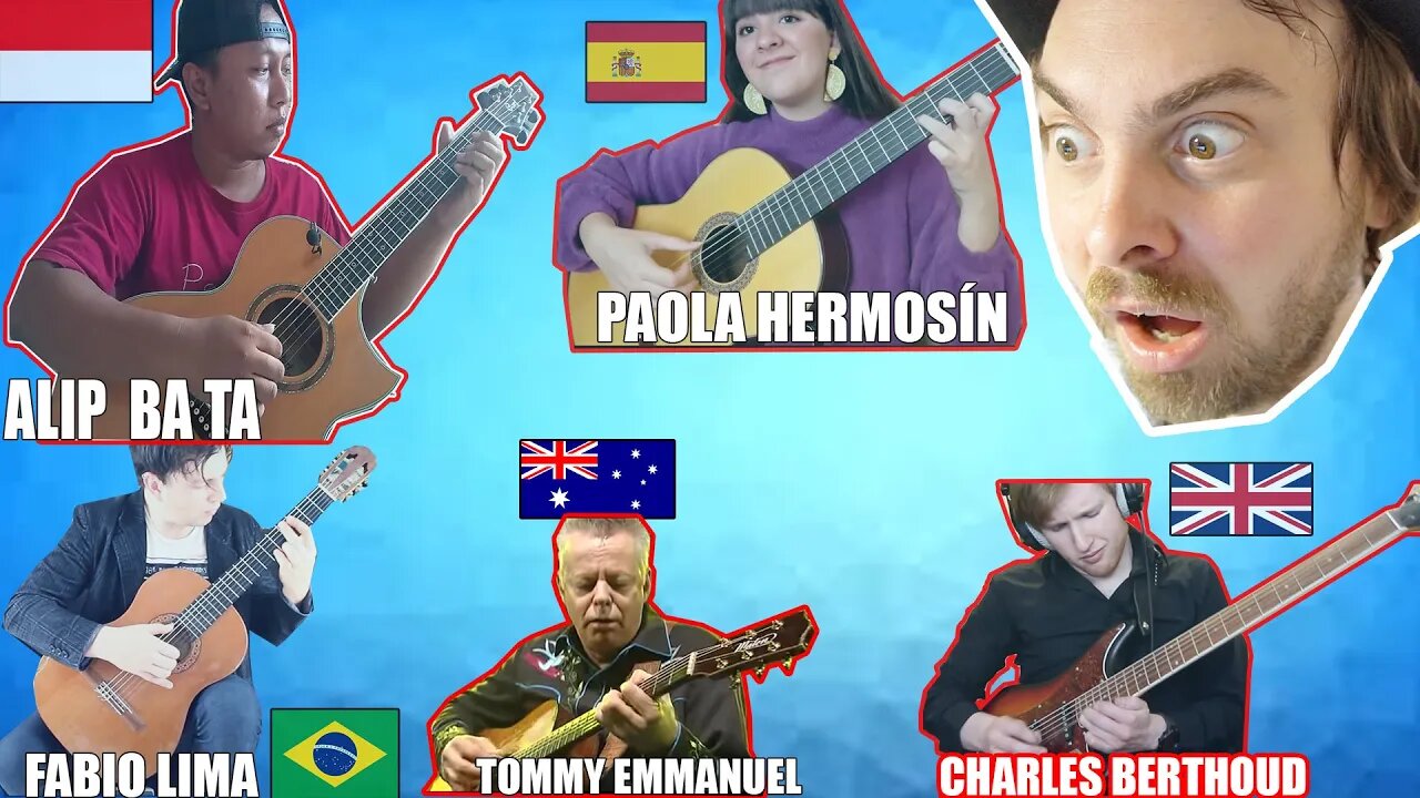 I react to AMAZING GUITARISTS (..Alipbata, FabioLima, T. Emmanuel, Charles Berthoud, Paola Hermosin)