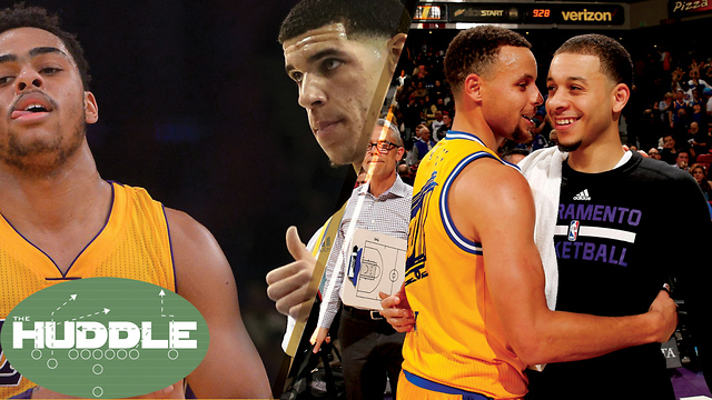 D'Angelo Russell SHADES Lonzo Ball, Seth vs Steph Curry -The Huddle