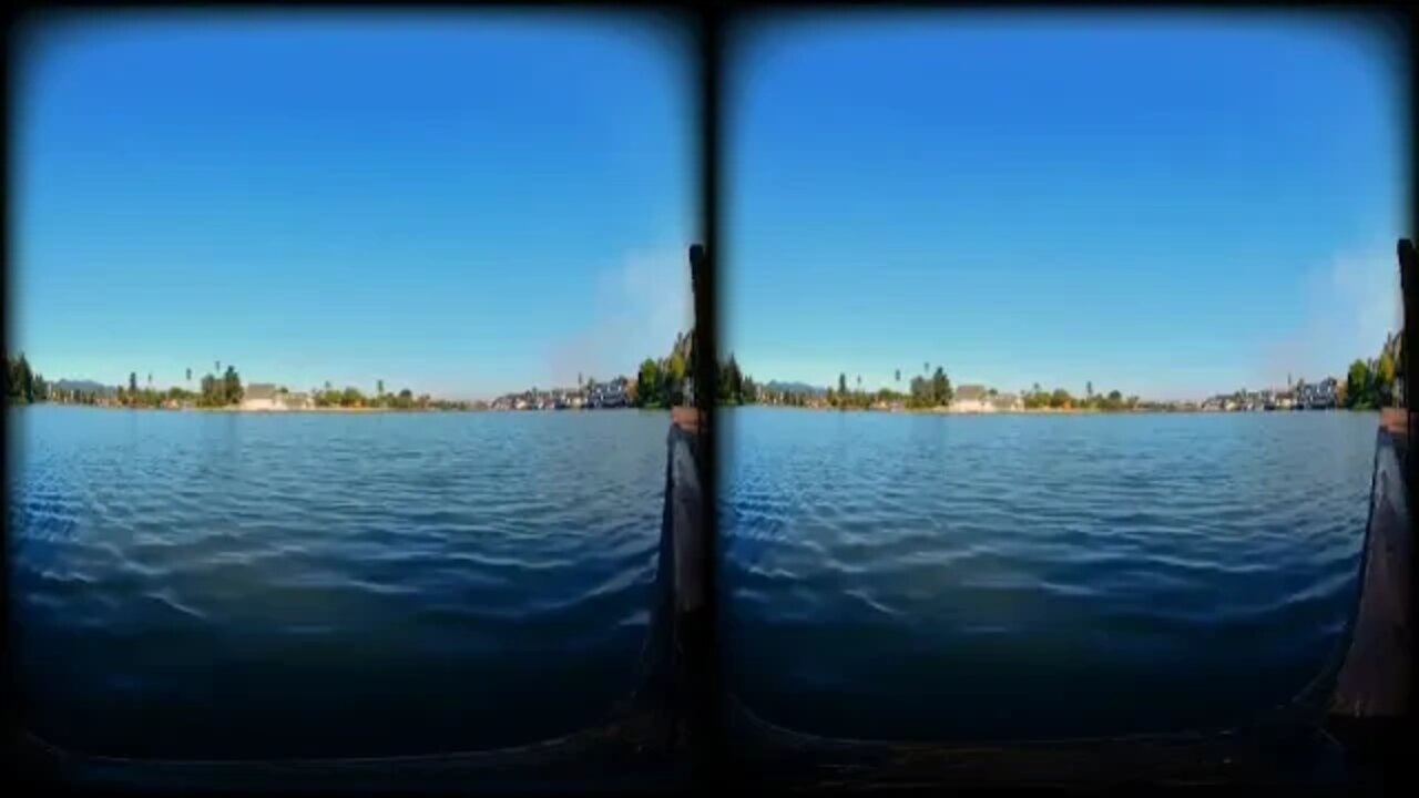 14 % VR 180° Calm Lake Waves and Sounds to Relax 4K 25 Minutes