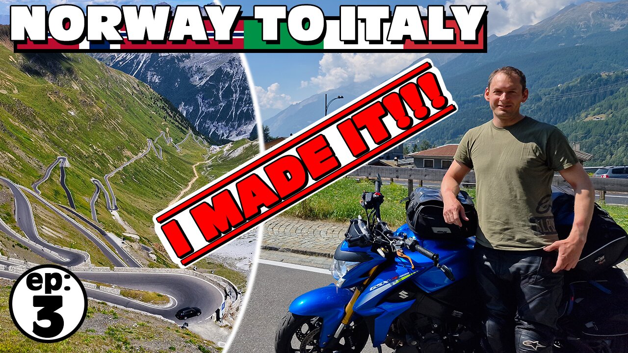 Norway to Italy on Motorcycle! Stelvio Pass | Episode 3