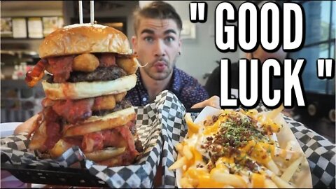 HEART ATTACK BURGER & LOADED FRIES CHALLENGE IN INDIANA | MAN VS FOOD